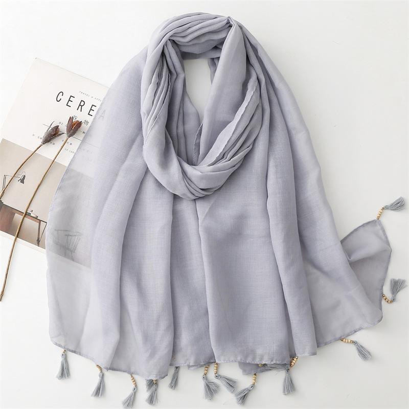 Four Seasons Women'S Sunshade Scarf Creative Feather Arrows Geometric Wood Beads Cotton Hemp Air Conditioning Sunscreen Beach Scarf Shawl