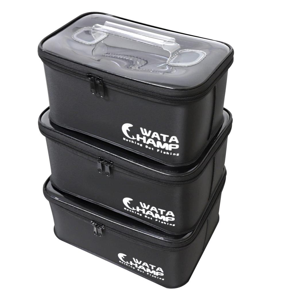 WATACHAMP Fishing Tackle Box, 3-Piece EVA Case Set, Tackle Case, Lure Case, Bucket, Clear Lid, Soft Handle, Easy To Carry, Multi-Functional…