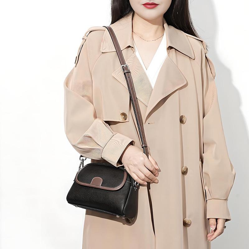 Leather Mobile Phone Bag First Layer Cowhide New Fashionable Versatile Large Capacity High Sense Messenger Women's Small Square Bag