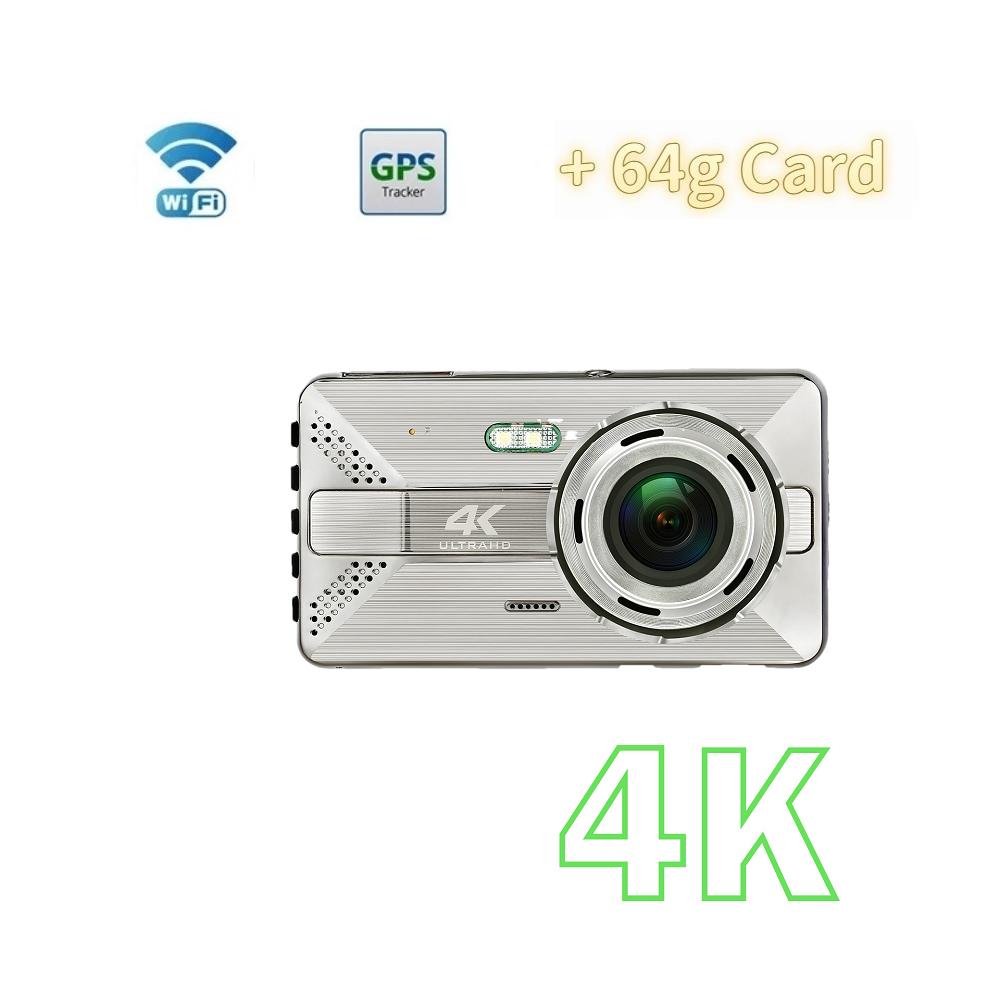4K High-Definition-Fahrtenrekorder WIFI Drahtlose Mobiltelefonverbindung Auto Dual Lens 4-Zoll-Recorder