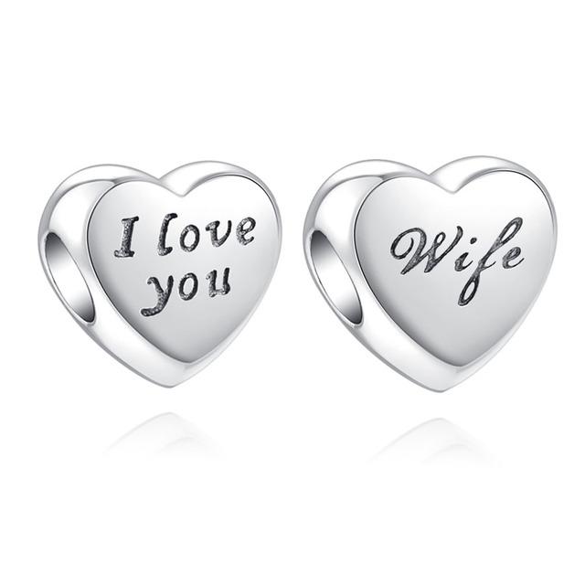 New European I Love You Dauther Auntie Cousin Diy Bead Fit Original Charms Silver 925 Bracelet Jewelry Women Acessories