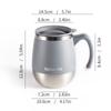 1Pcs Stainless Steel Mug with Rotating Lid 500ml (Blue/Khaki/Red) Stainless Steel Travel Cup with Lid, Shatterproof Mug with Handle, Stainless Steel