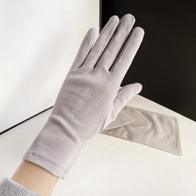 Guanti Protettivi Solari da Donna in Seta di Ghiaccio - Antiscivolo, Compatibili con Touchscreen, Traspiranti, con Pizzo, Alta Elasticità per Ciclismo e Guida
