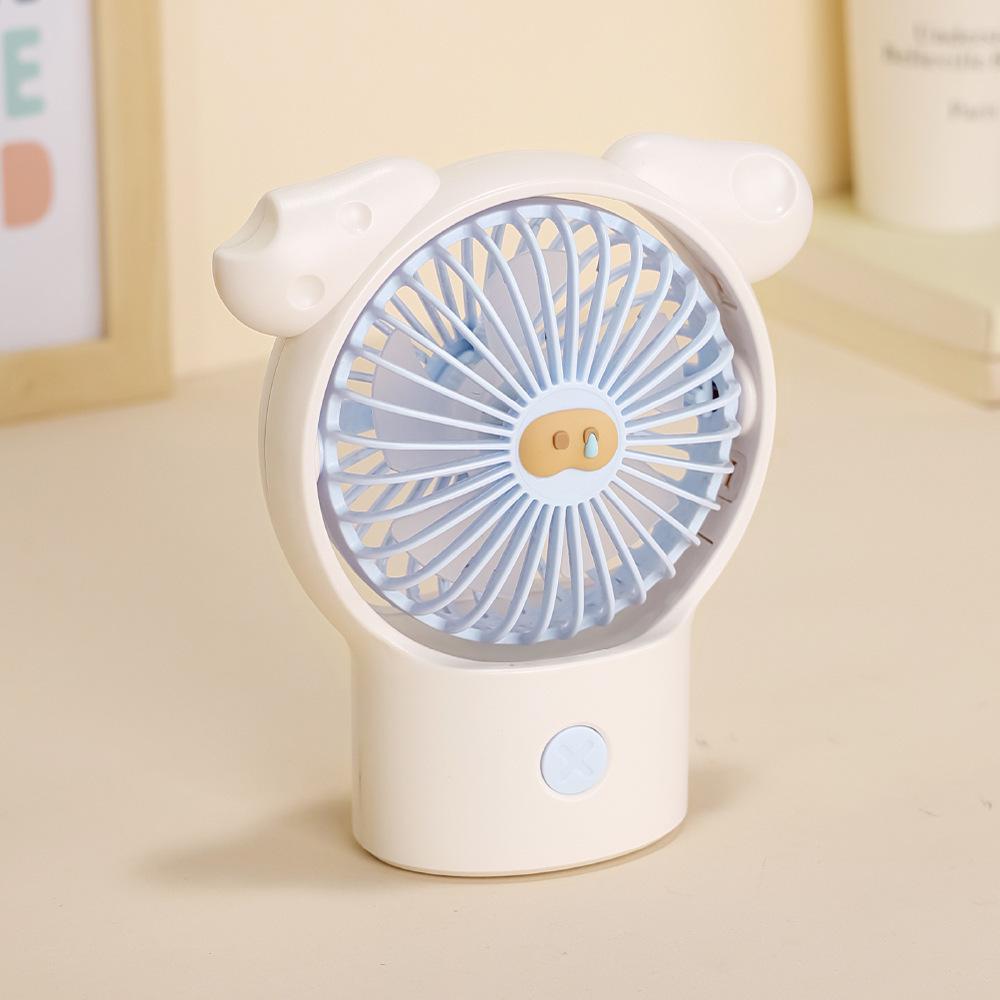 2026 New Cartoon Cute Pet USB Rechargeable Desktop Fan - Portable, Strong Wind Electric Fan Wholesale/Foreign Trade/Cross-border