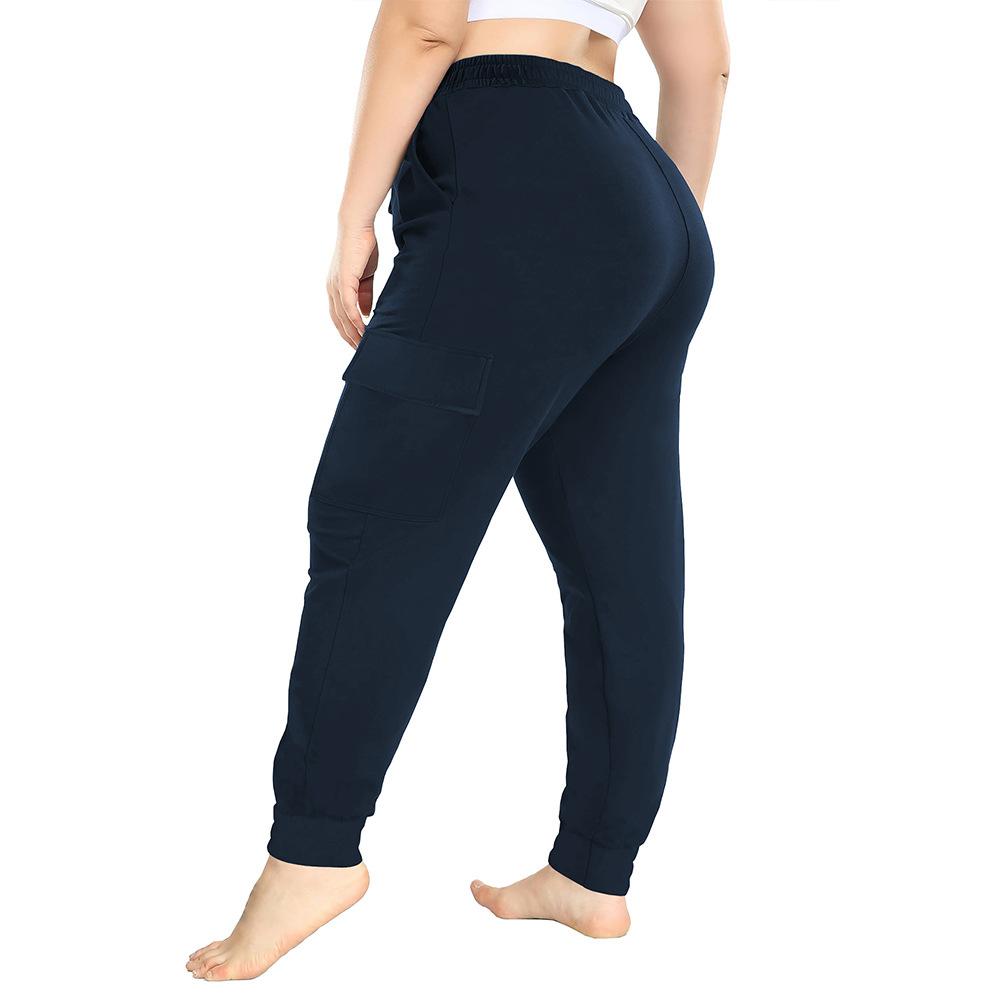1XL-5XL Übergröße Sporthose Lange Hose für Damen mit Bündchen an den Knöcheln Workwear-Stil Locker sitzende Lässige Jogginghose mit Taschen.
