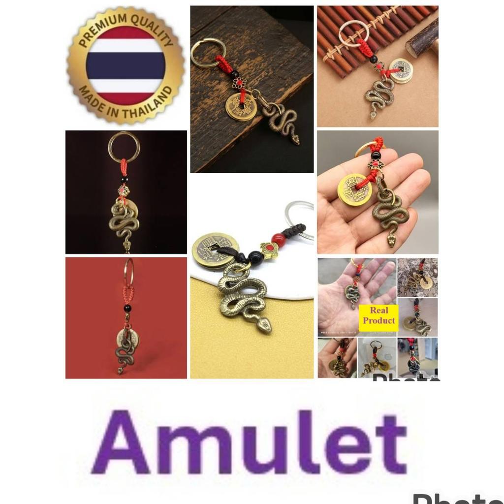 Thailändsk Amulett 2025 Ormens År Kinesiskt Zodiak Nyckelring Hänge Vintage Skyddsamulett Talisman Pengar Välstånd Framgång Hälsa Lyckosmycke Mynt