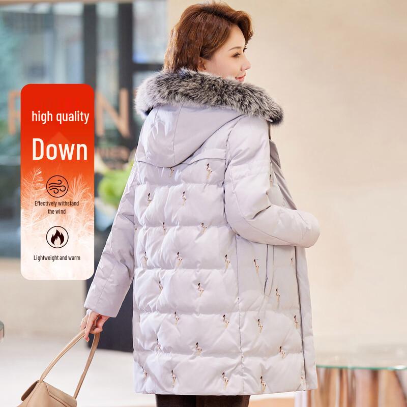 Women s Winter Detachable Fur Hooded Down Jacket 3XL