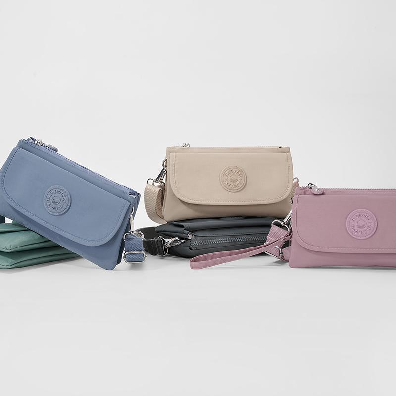 Crossbody Bag Women's Lightweight Coin Purse Nylon Water-Repellent Mobile Phone Bag
