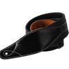 Genuine Leather Padded Black Guitar Strap for Electric Acoustic Guitar Bass Adjustable Belt Widen and Soft