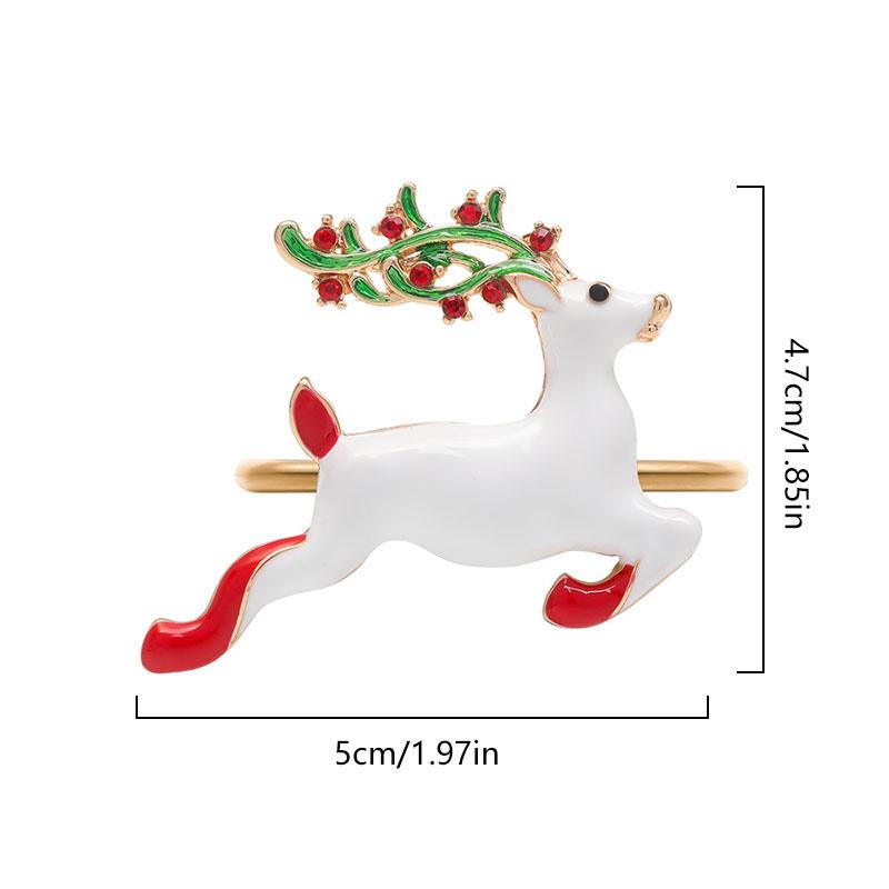 1PC Napkin Holder Christmas Tree Metal Wreath Napkin Ring Hollow Out Napkin Buckles Santa Claus Alloy Birthday Elk