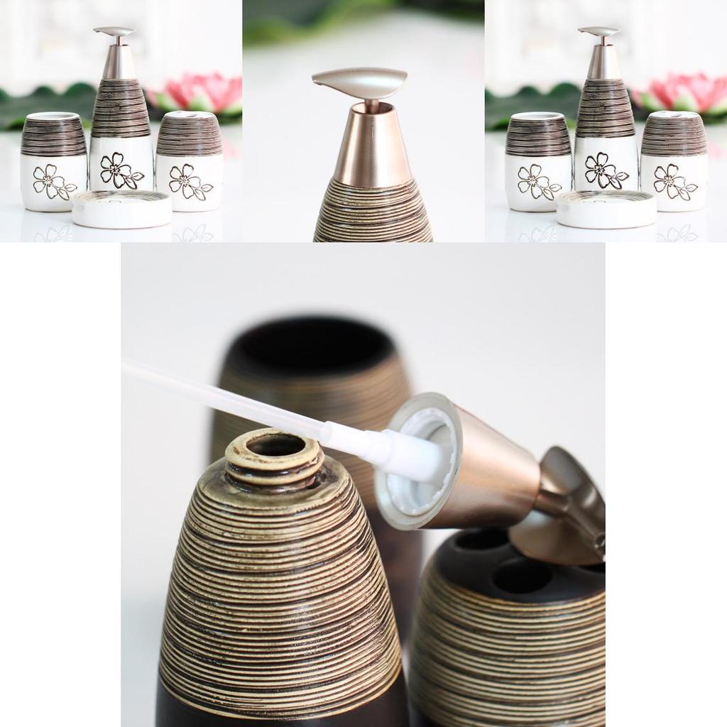 Premium Ceramic Bathroom Set With Flower Pattern For Gifts And Holiday Use