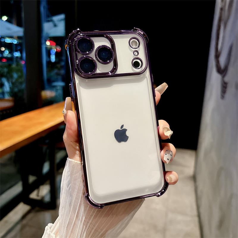Luxury Plating Transparent Shockproof Phone Cases For Apple iPhone 17 Air 16 15 14 Plus 13 12 11 Pro Max X XR XS Max Soft Cover