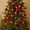 2.7m Ribbons Bell Pendant Iron Bell Xmas Tree Hanging Bells New Christmas Velvet Bell Strings