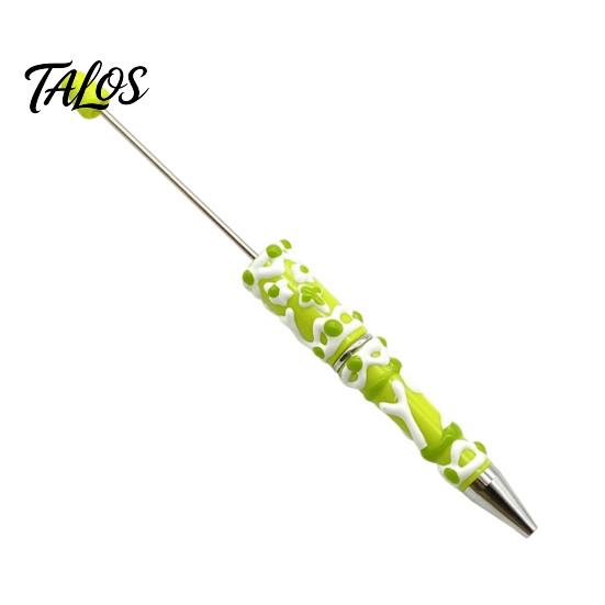Smooth Ink Ballpoint Pen DIY Beadable Pen, Plastic Beaded Black Writing for Students Teens Teachers School Office Supplies Unique Hand-painted