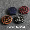 4pcs 75mm Wheel center hub Cap for BRABUS smart GLA GLC CLA CLS W176 W177 W464 W204 W205 W206 W117 G65 G50 W212 W166 badg hubcap