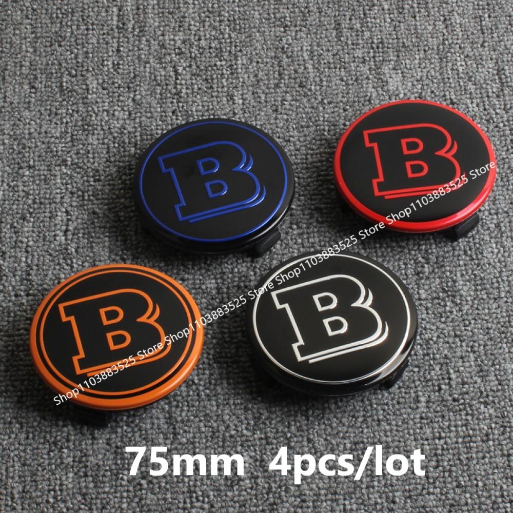 4pcs 75mm Wheel center hub Cap for BRABUS smart GLA GLC CLA CLS W176 W177 W464 W204 W205 W206 W117 G65 G50 W212 W166 badg hubcap