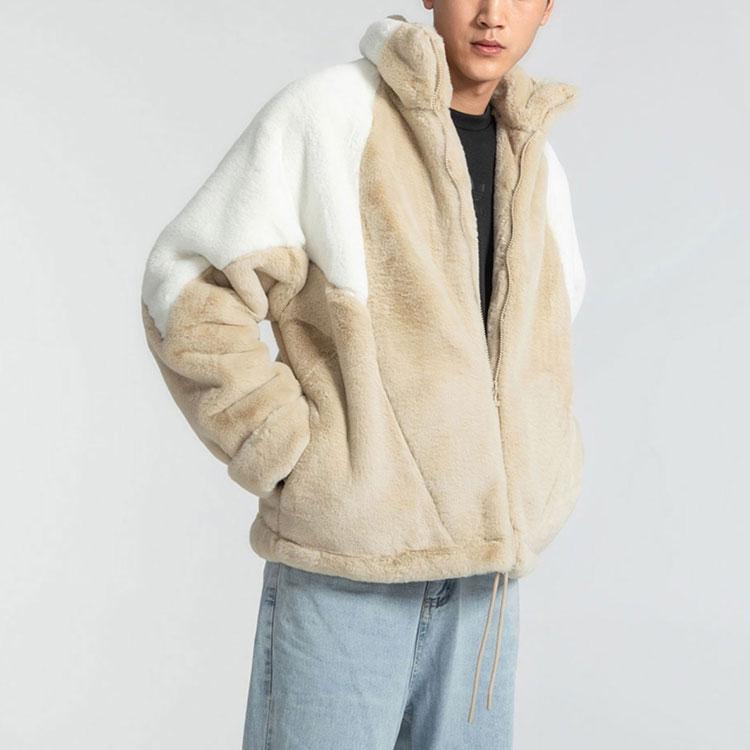 Adidas Originals Trefoil Speed Fur Fleece-Lined Casual Sports Jacket Unisex Jacket Brown HF0702