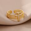 Cross European and American multi-layer niche fashion high-end adjustable ring for women