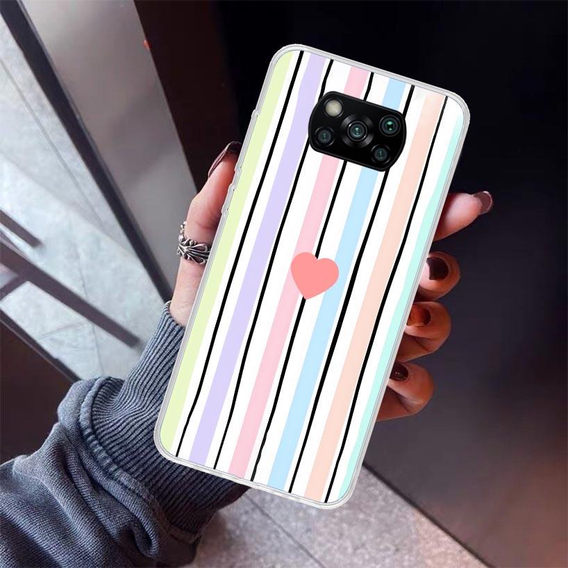 Rainbow Gradient Love Phone Case For Xiaomi Poco X5 X6 X7 Pro F7 Ultra M7 Redmi 15C 15 13C 13 12C 12 10 10C 10A 9 9C 9T 9A Cover