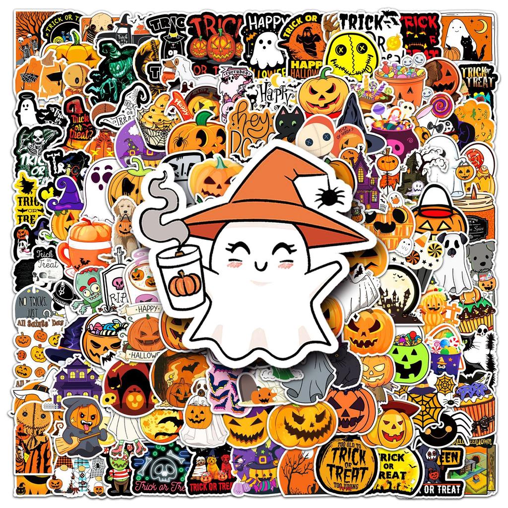 200 Halloween Graffiti Personalized Cartoon Festival Children's DIY Hand Ledger Skateboard Luggage Stickers