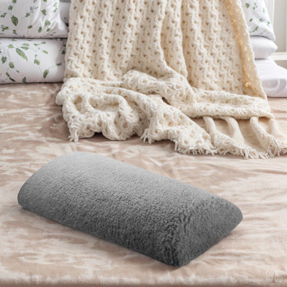 4inches Recliner Foot Cushion with Elastic Strap Half Roll Leg Pillow with Sherpa Cover Half Moon Bolster for Bed Chair Sofa