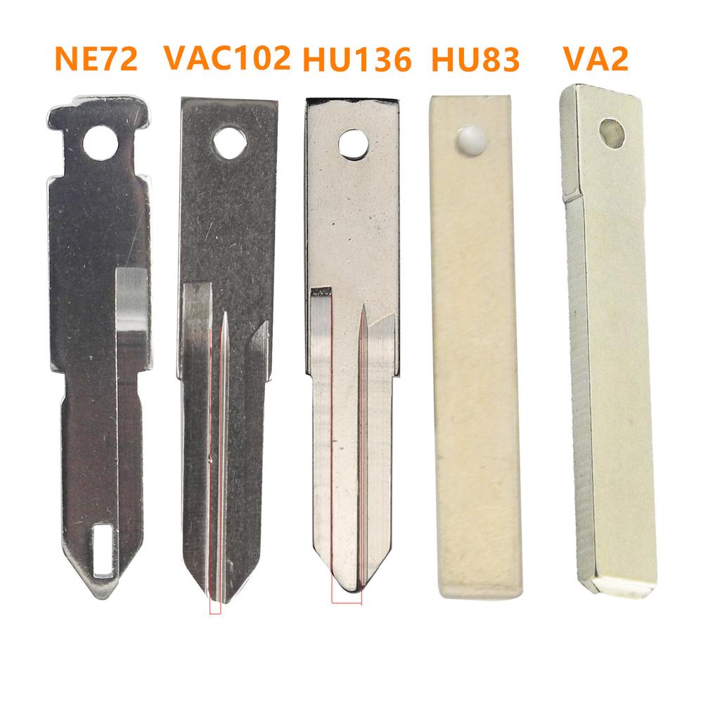 10pcs Original Uncut Key Blade VAC102 HU136 VA2 VA6 HU83 NE72 NE73 for Renault Peugeot Citroen Remote Fob Key Blank