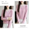 Women's 2025 Autumn/Winter Round Neck Two-Piece Look Wool Knit Long Sleeve Versatile Pullover Sweater Top