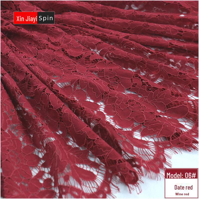 Hollow Tassel Eyelash Lace Fabric for Fashion Dresses