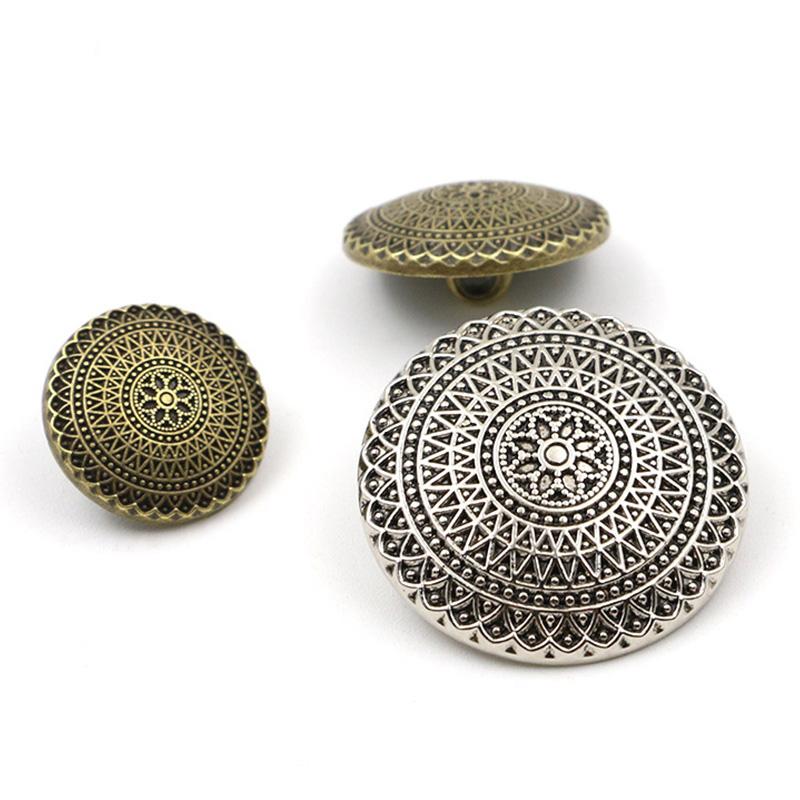 10pcs Round Shape DIY Shank Buttons Garment Accessories Button Crafts Metal Button Repair Sewing Alloy Suit Coat
