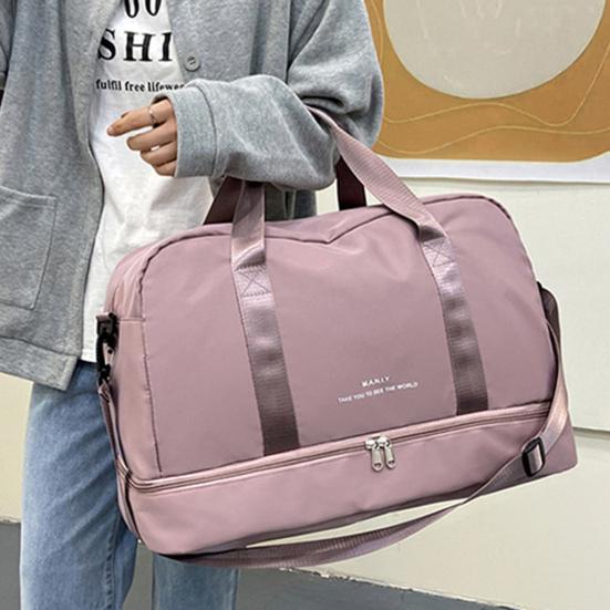 Travel Bag Dust-proof Large Capacity Nylon Dry Wet Separation Duffle Bag for Women