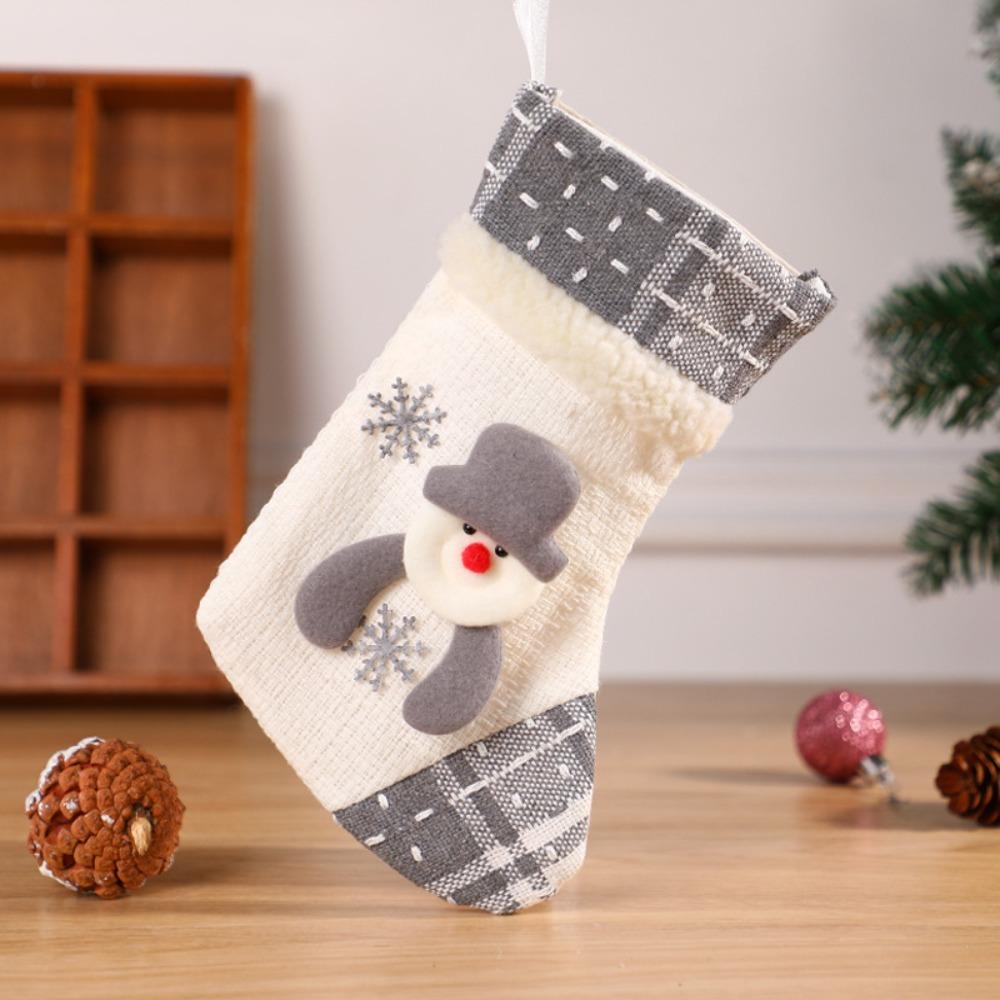

Santa Claus Christmas Socks Elk Favor Gift Bags New Plush Xmas Socks Xmas Ornament Snowman