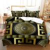 Black Golden Bedding Set New Greek Key Meander Duvet Cover Sets Luxury Comforter Cover Set Queen King Size For Home Decor Quilt