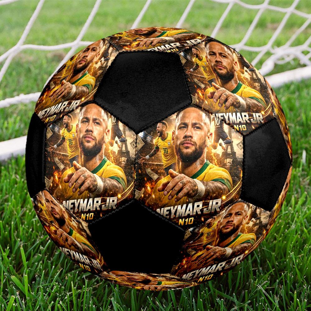 1PC Neymar Football Legend Size 5 Soccer Ball PrahaIndoor Soccer Ball Colorful All Ages Machine Stitched PVC Competition Ready Durable High-Bounce