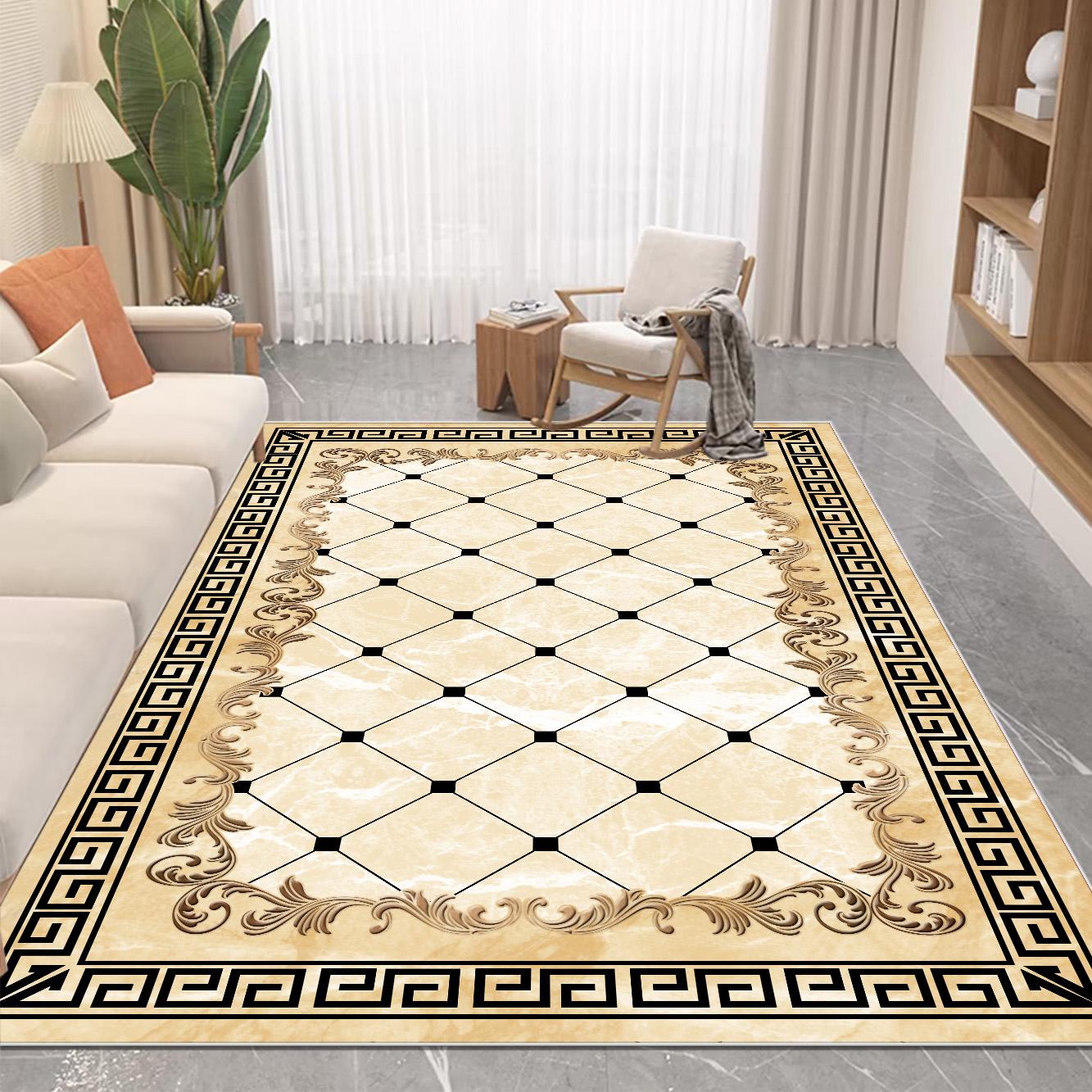 

Ковер в скандинавском стиле люкс в гостиной Легко чистящийся Абсорбирующий Мягкий коврик Противоскользящие Декоративные ковры для лаунжа Большой размер Комнатные напольные коврики 60*90cm