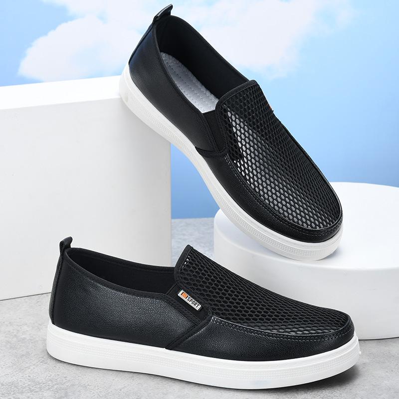 Men's 2025 Breathable Mesh Slip-on Shoes: Lightweight Summer Walking & Driving Footwear