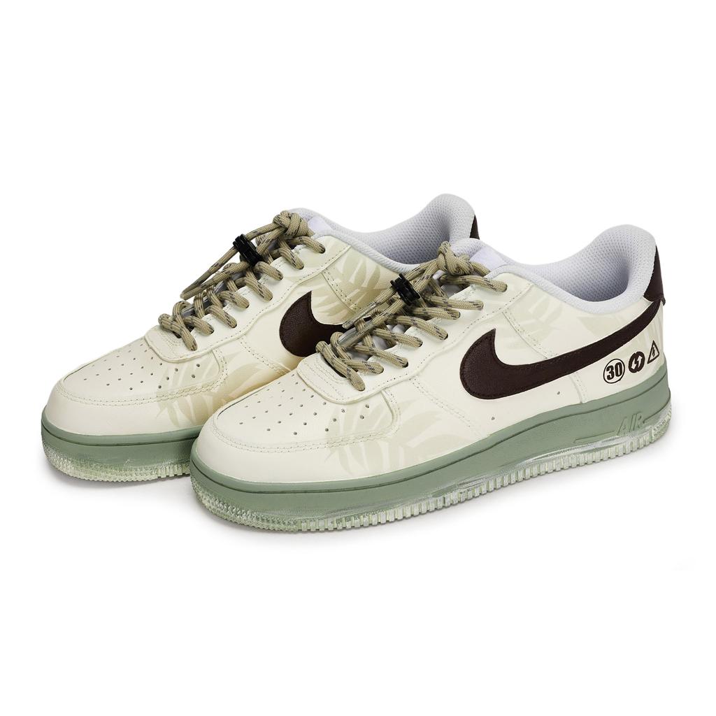 Nike Air Force 1 Skateboard Shoes Unisex Low Top Beige/Brown/Green CW2288-111(Team80-S-BOX)