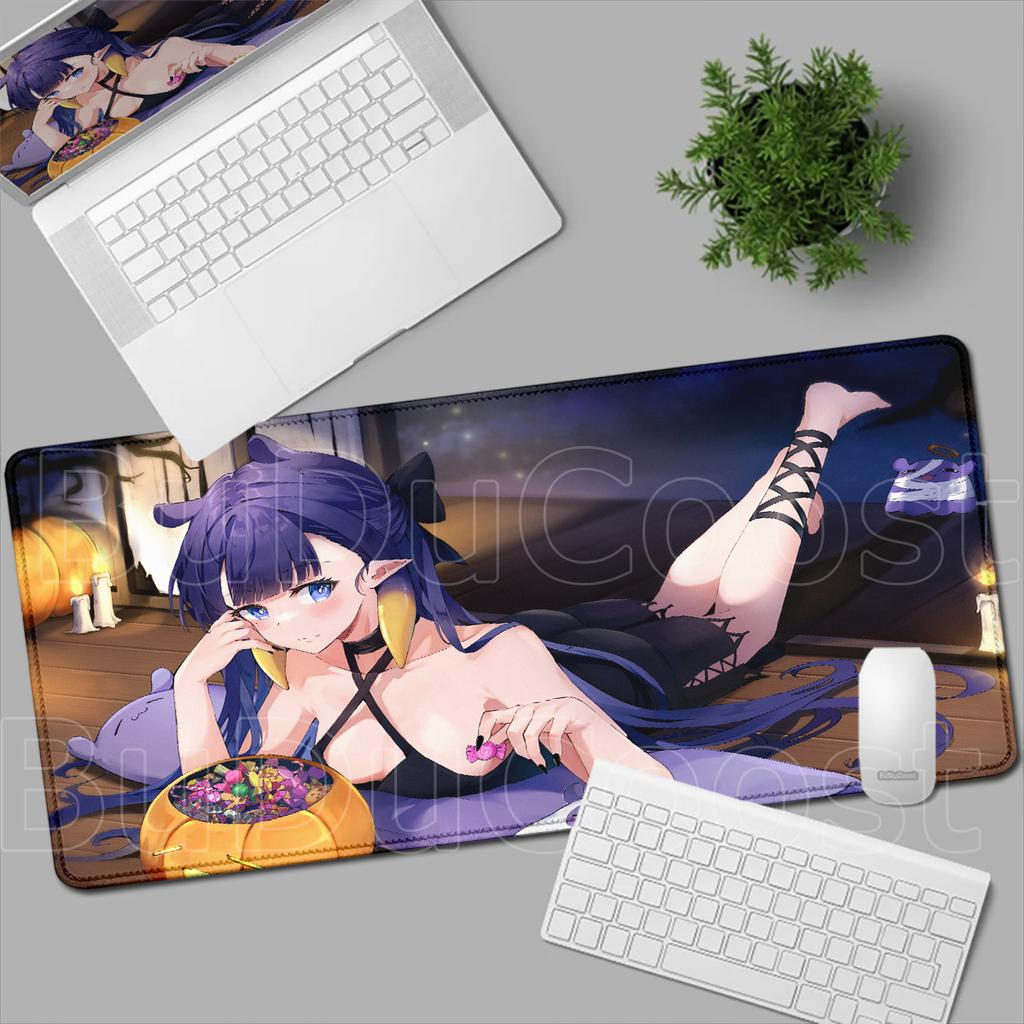 Locking Edge Hololive Computer Office Keyboard Mat XXL Kawaii Anime Girl Ninomae Ina'nis Mousepad Large Office Cabinet Table Mat