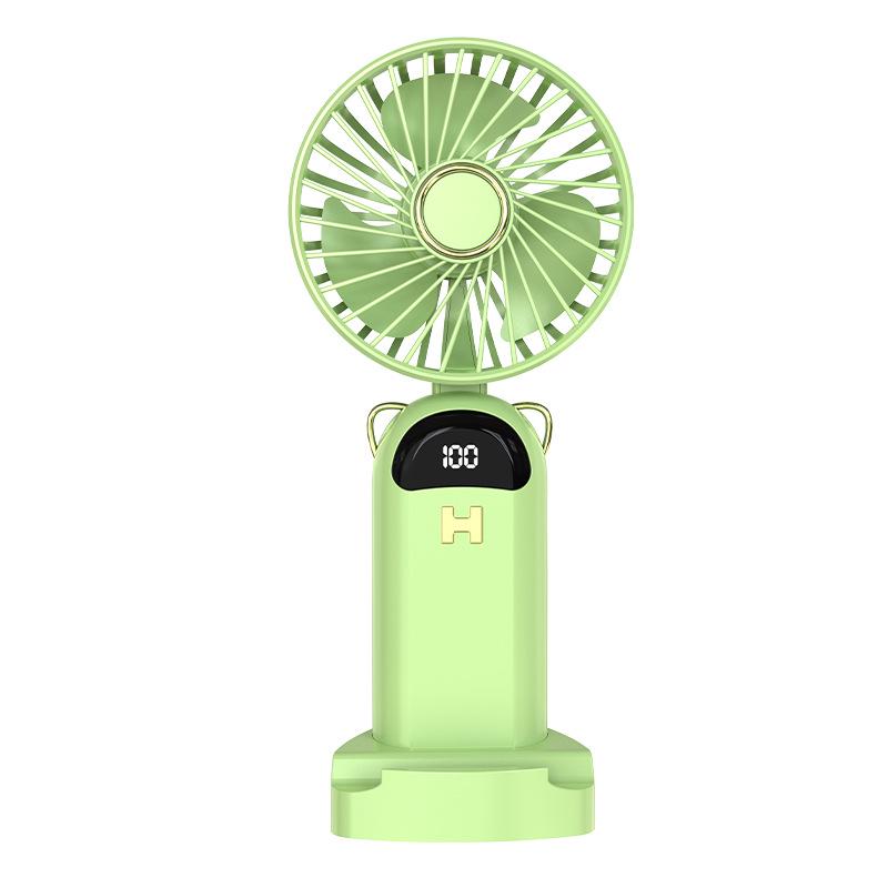 

USB Rechargeable Neck Hanging & Handheld Folding Fan with Silent Operation and Digital Display 215*38*93