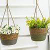 Handwoven Straw Hanging Basket Decorative Waterproof Woven Flower Basket Handmade Macrame Plant Storage Basket Home Decor