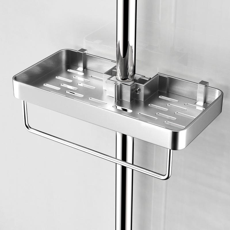 Modern Minimalist Plastic Bathroom Wall Shelf With No Drilling For Shower And Kitchen Storage
