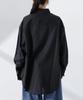 Nano Universe Linen Basic Wide F Anti-Smell Shirt, Women's, 010, Black, 673-5120309