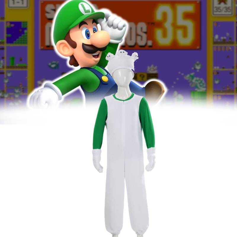 Super Mario Luigi Cosplay Kostüm Für Kinder Und Jugendliche Aus Polyesterstoff