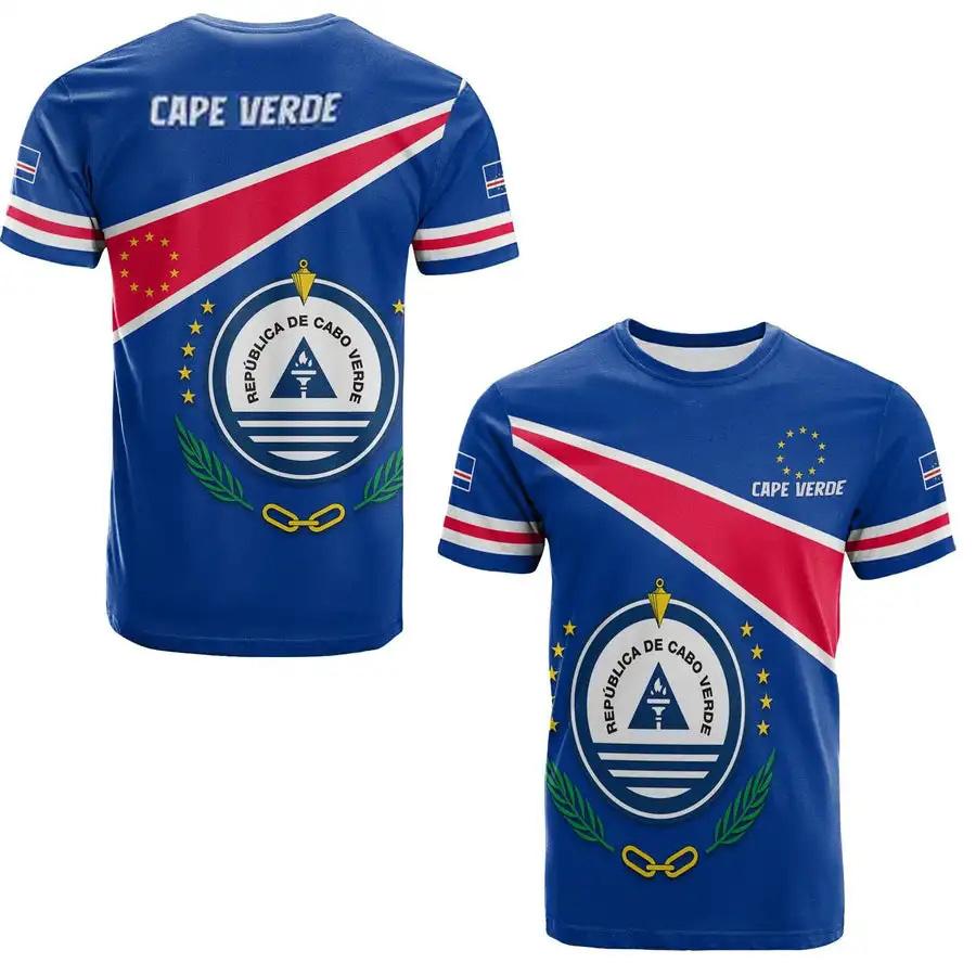 Fashion New Cape Verde Flag Graphic 3D Print T-shirt Cape Verde Emblem Men’s Sports Tops  National Day Gifts Personalized Tee