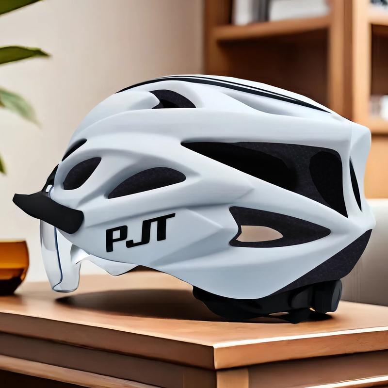 Matt Color 4 In 1 Bike Helmet With Sun Goggle & Sun Visor Rechargeable Adult Bicycle Helmet Sunglasses Road MTB Cycling Helmet