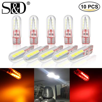 10 pezzi T10 W5W Lampadina a LED 194 168 8SMD 3030 Chip LED per auto Canbus WY5W Lampadina LED Lampadina a cuneo laterale Lampada 12V Lampadina per parcheggio Cupola interna Luce Bianco Rosso Giallo