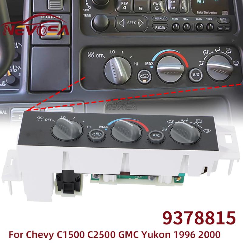 Car A/C Heater Control Panel For Chevrolet Chevy GMC Yukon Tahoe 1996-1999 Air Conditioner Adjust Panel Switch 16231175 9378815