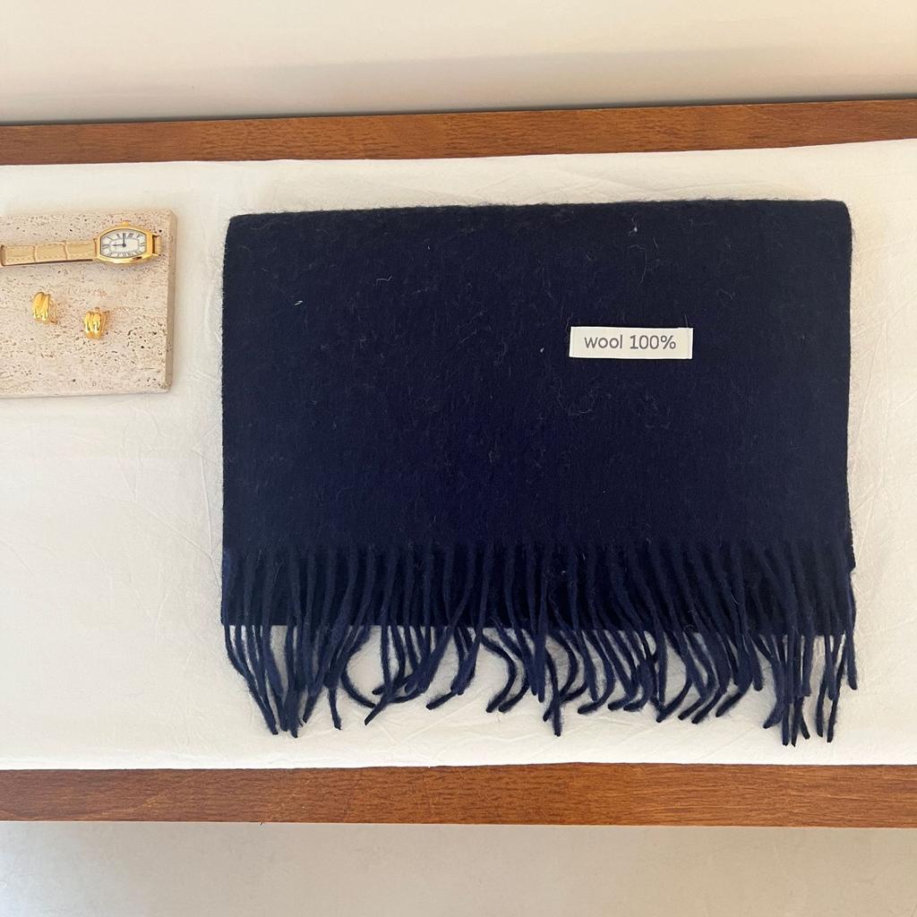 South Korea Dongdaemun Purchasing 111Wool Solid Color Fringed Scarf Women's Autumn and Winter Warm Scarf Ins