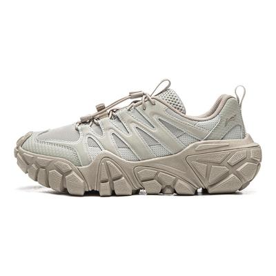 Li Ning Sand Dune Cushioning Slip Resistant Abrasion Resistant Support Low Top Outdoor Shoes Women's Dusty Gray Green AGCW094-2