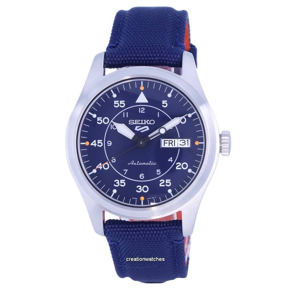 

Seiko 5 Sports Flieger Nylon Blue Dial автоматические мужские часы SRPH31K1 100M