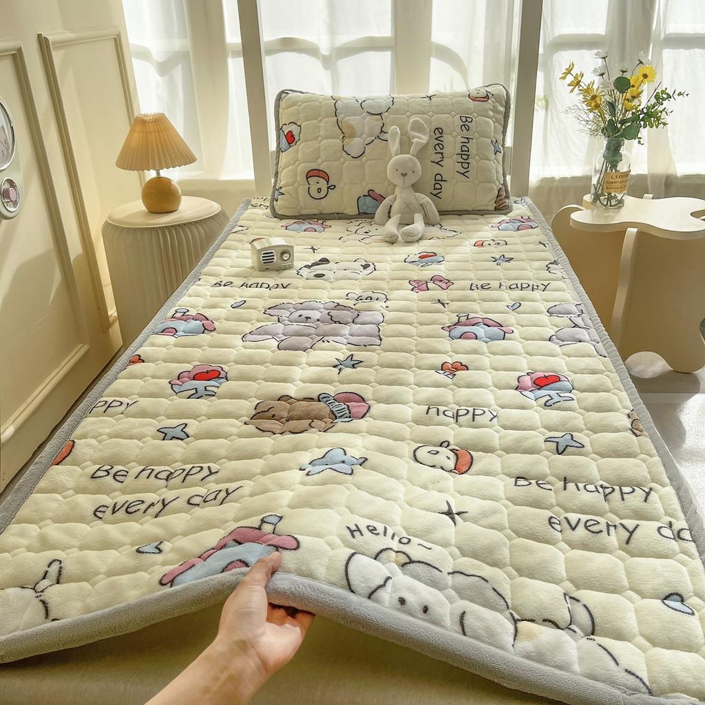 Fleece-lined and Thickened Milk Fleece Mattress, Mattress Pad, Quilt, and Soft Mattress Base